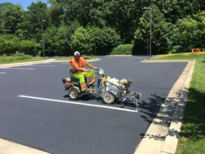 Charlotte NC parking lot striping project photo