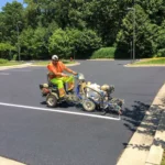 Charlotte NC parking lot striping project photo