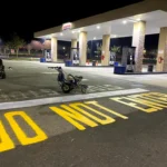 Charlotte NC parking lot striping project photo