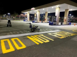 Charlotte NC parking lot striping project photo