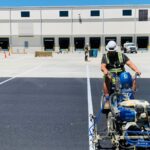 Charlotte NC parking lot striping project photo