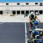 Charlotte NC parking lot striping project photo