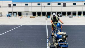 Charlotte NC parking lot striping project photo