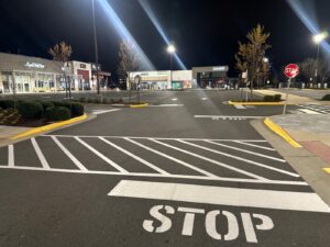 Charlotte NC parking lot striping project photo