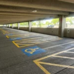 Charlotte NC parking lot striping project photo