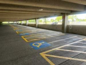 Charlotte NC parking lot striping project photo