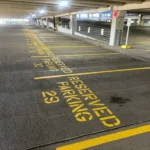 Charlotte NC parking lot striping project photo