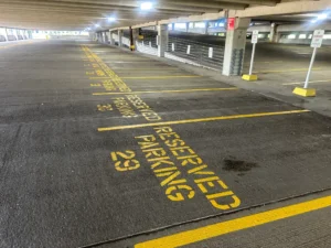 Charlotte NC parking lot striping project photo