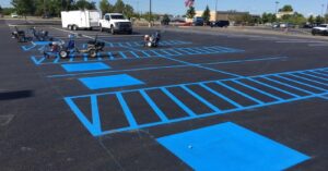 Charlotte NC parking lot striping project photo