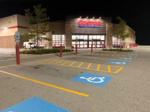 Charlotte NC parking lot striping project photo