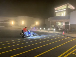 Charlotte NC parking lot striping project photo
