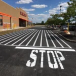 Charlotte NC parking lot striping project photo