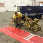 Charlotte NC parking lot striping project photo