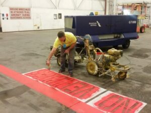 Charlotte NC parking lot striping project photo