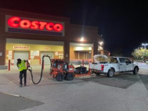 Charlotte NC parking lot striping project photo