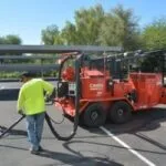 Charlotte NC parking lot striping project photo