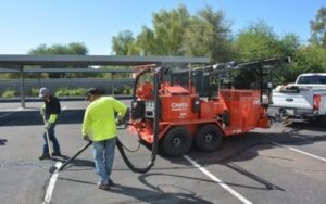 Charlotte NC parking lot striping project photo