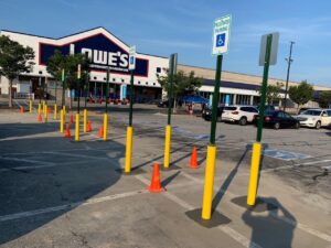 Charlotte NC parking lot striping project photo