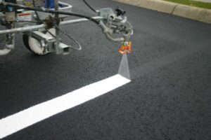 Charlotte NC parking lot striping project photo