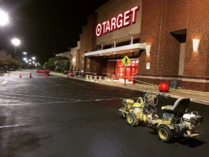 Charlotte NC parking lot striping project photo